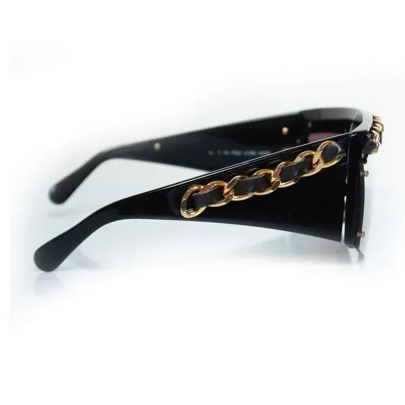 Chanel, vintage black chain sunglasses - Picture 3 of 8